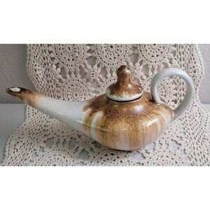Vintage Douglas Ferguson 9" Oil Lamp Pottery ALADDIN TEAPOT Signed - with Wick!